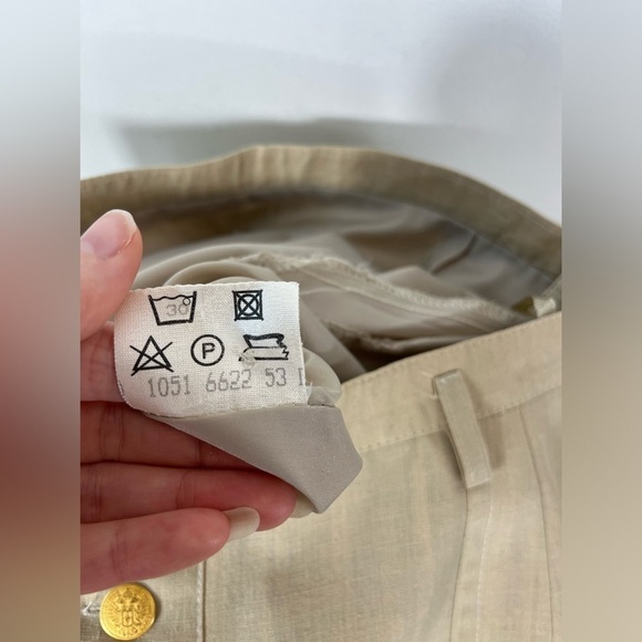 Vintage Bardehle Women’s Size 10 Linen Blend Skirt Gold Buttons Lined Neutral - Picture 7 of 13